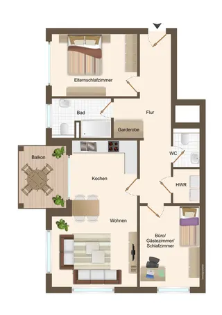 Emsauenpark: Hochwertige Wohnung mit Balkon, Aufzug und Tiefgaragenstellplatz zu mieten! Bild 22