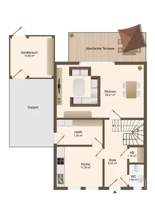 Doppelhaushälfte mit 3 Schlafzimmern, Einbauküche, Carport und sonnigem Grundstück sucht neue Eigentümer in Langen! Bild 24