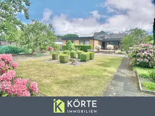 Bungalow mit Vollkeller, Garage u. Carport auf 1.176 qm sonnigem Grundstück mit parkähnlichem Garten in Lingen - Gauerbach! Bild 1