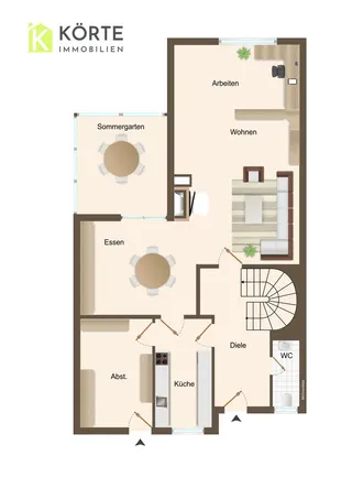 Provisionsfrei!! Architektonisch eindrucksvolles Einfamilienhaus / Reihenendhaus mit Garten, Sommergarten, Garage u. Teilkeller im Zentrum von Lingen! Bild 30