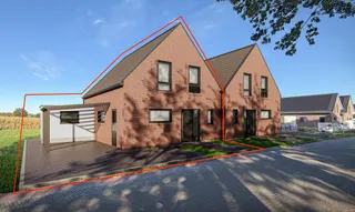 KfW55: Schlüsselfertige Neubau DHH links mit Wärmepumpe in ruhiger Wohnsiedlung von Andervenne! Bild 1