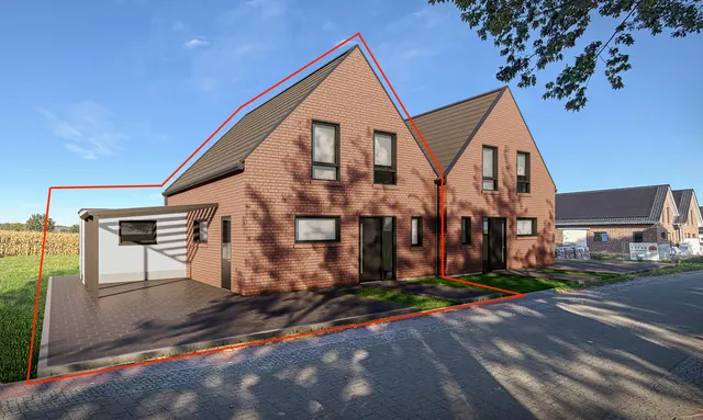 KfW55: Schlüsselfertige Neubau DHH links mit Wärmepumpe in ruhiger Wohnsiedlung von Andervenne!